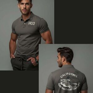 Hollister HCO Men's Vintage Gray Polo Shirt
California Surfing Championships